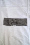 Mebie Baby Ribbed Bow Headband — Light Grey