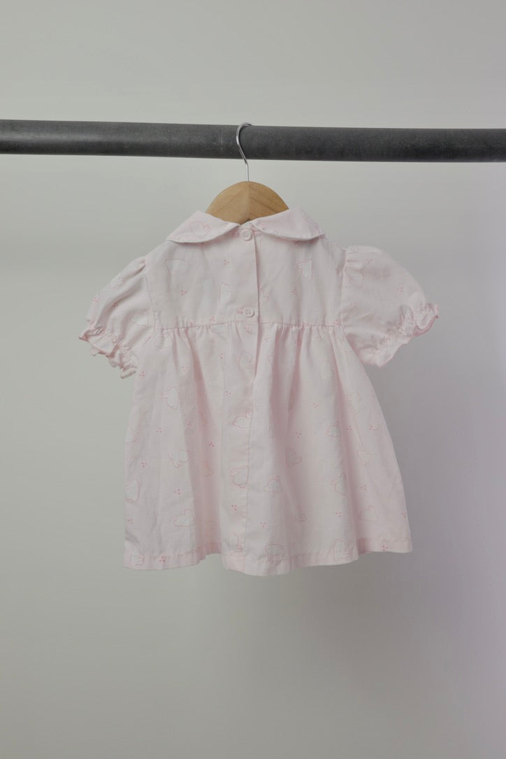 Vintage Pink Bunny Dress — Pale Pink — 12–18M