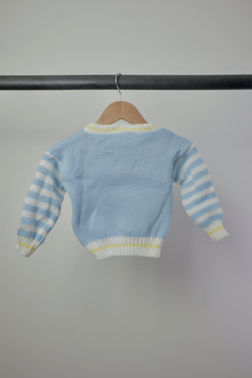 Vintage ICZ Baby Champ Bear Knit Sweater NWT — Sky Blue — 24M