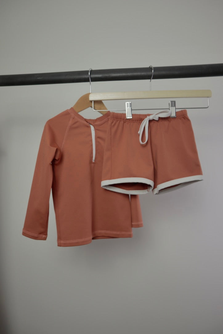 Haven Kids Terracotta Rashguard Swim Set — 2/3T