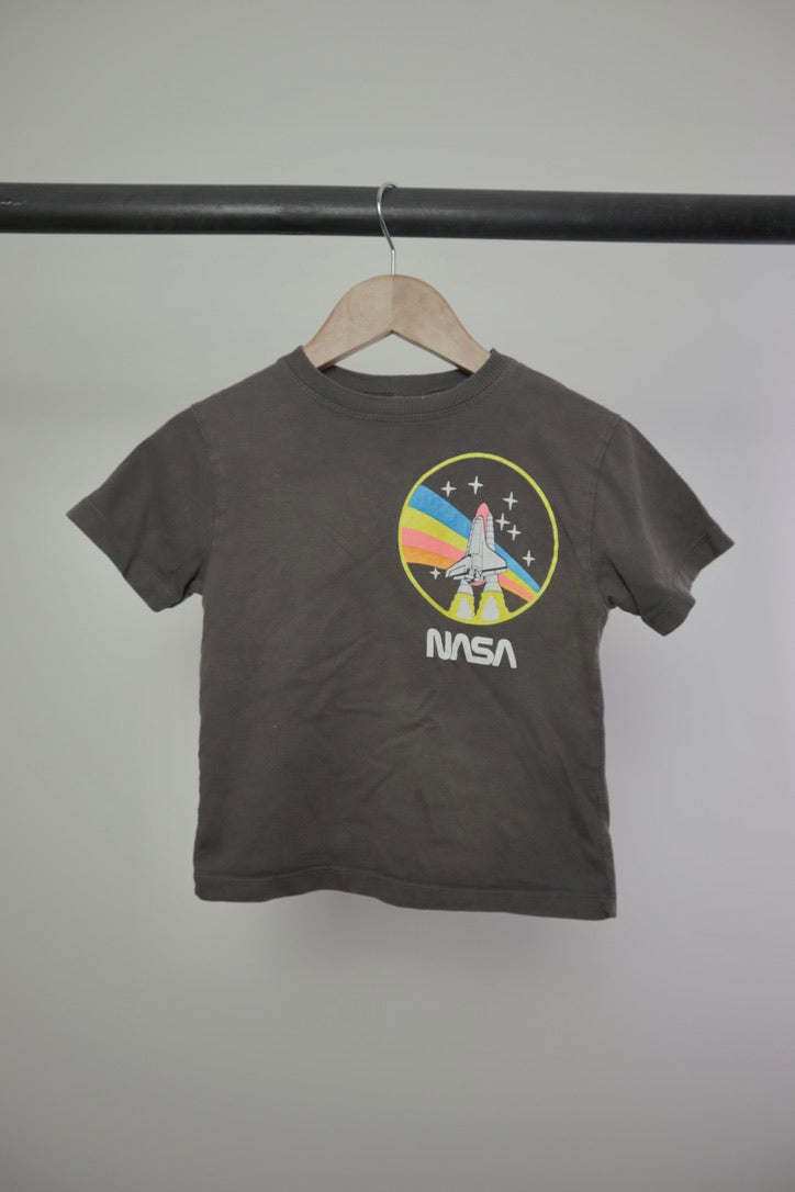 Zara Kids Charcoal NASA Space Shuttle Graphic Tee — 2–3Y