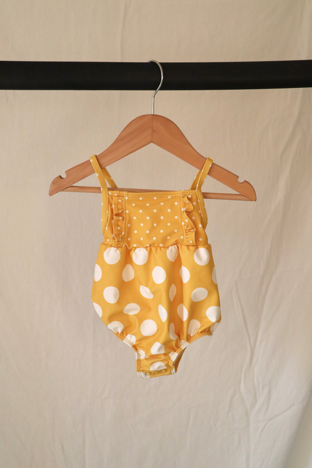 Carter's — Yellow Polka Dot Ruffle Swimsuit — 9M