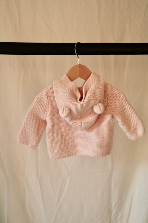 Baby Gap Knit Hooded Cardigan — Blush Pink