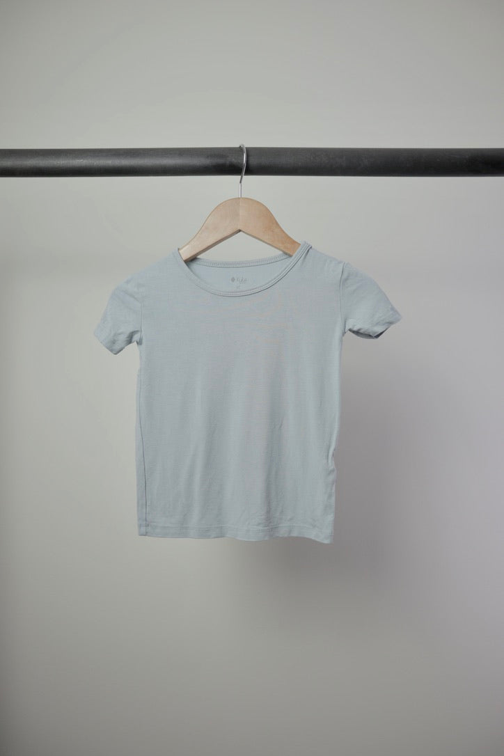 Kyte Baby Muted Blue Bamboo Short Sleeve Pajama Set — 3T