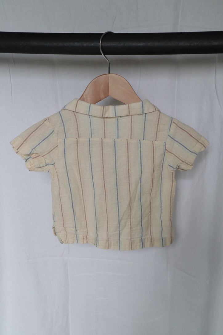 Riffle Amsterdam Cody Linen Stripe Shirt | 12 Months