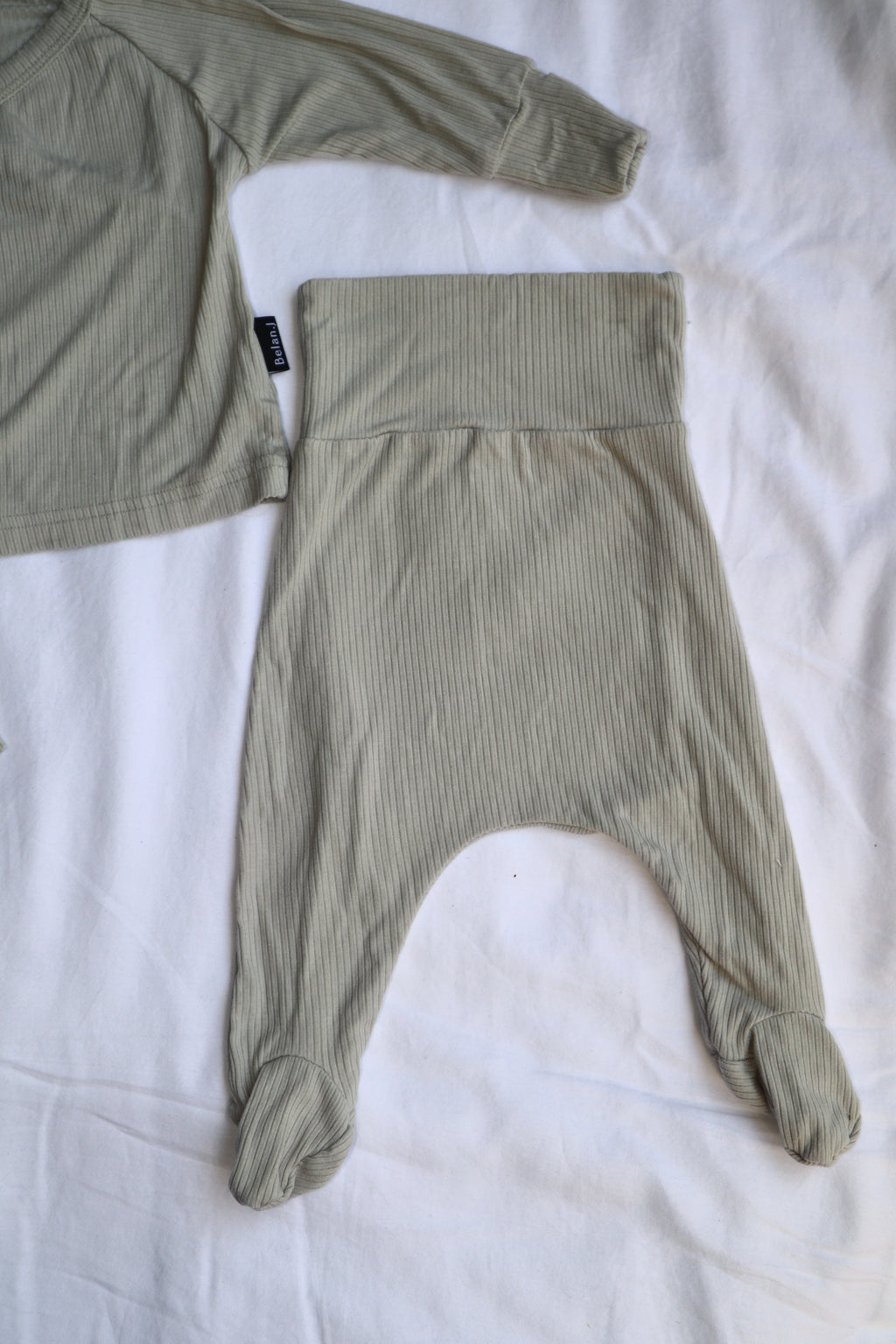 Belan.J — Bamboo Wrap Set — Light Grey Rib — 0-3M