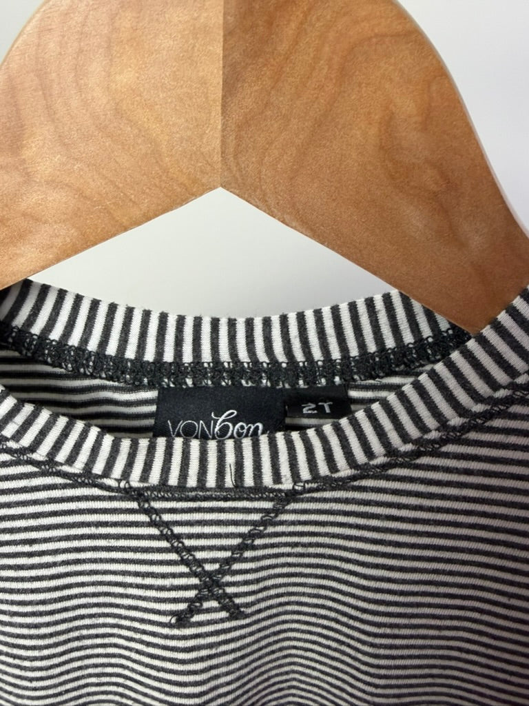 Vonbon — Striped Bamboo Tee — 2T
