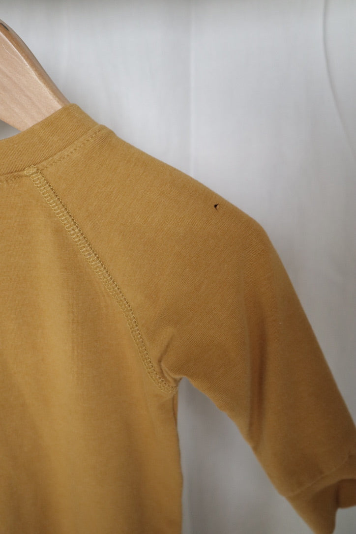 Jax and Lennon Mustard Yellow Bamboo Long-Sleeve Romper – 6 Months