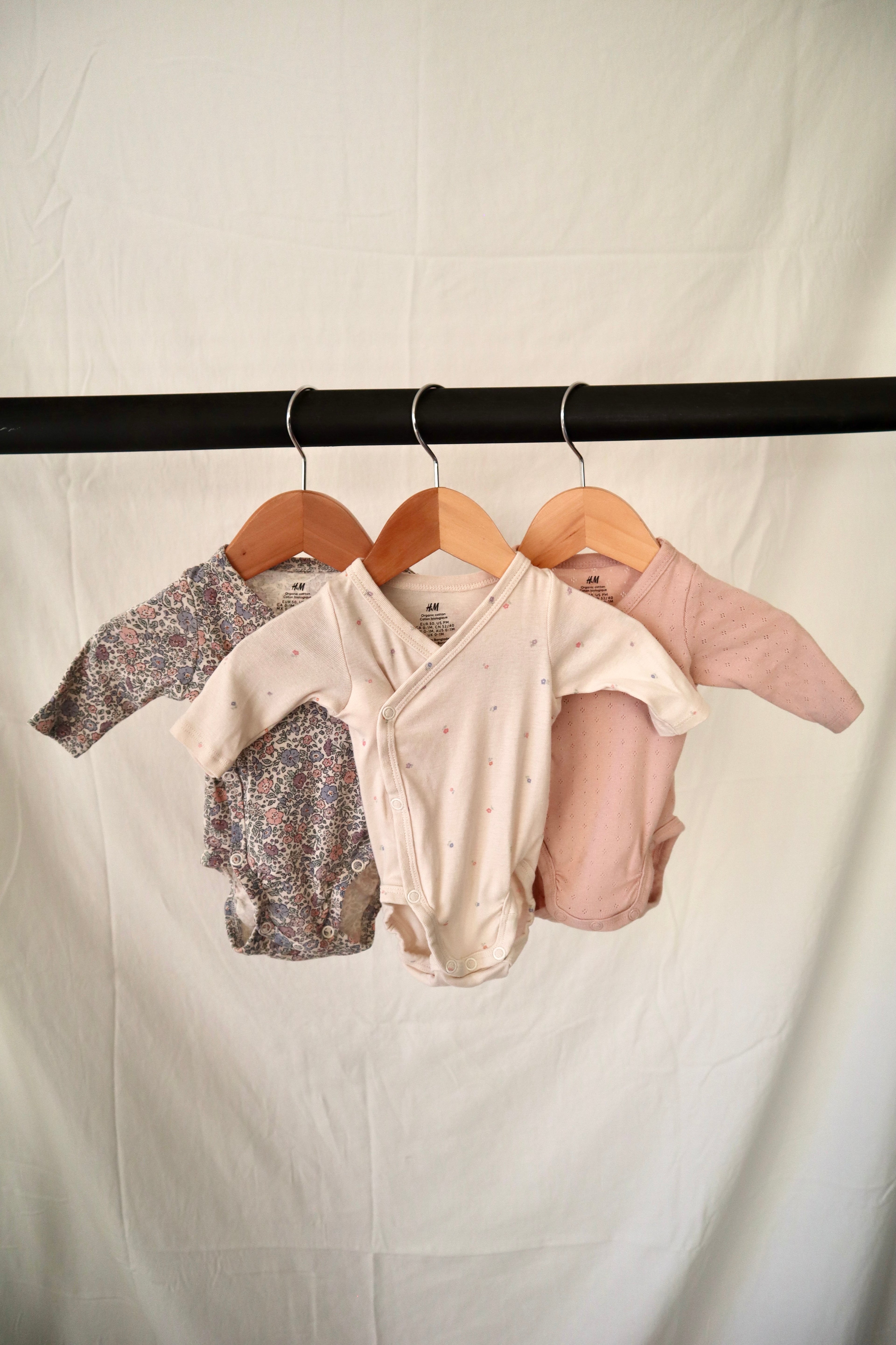 H&M Long Sleeve Bodysuit Bundle — Newborn (0–1M)