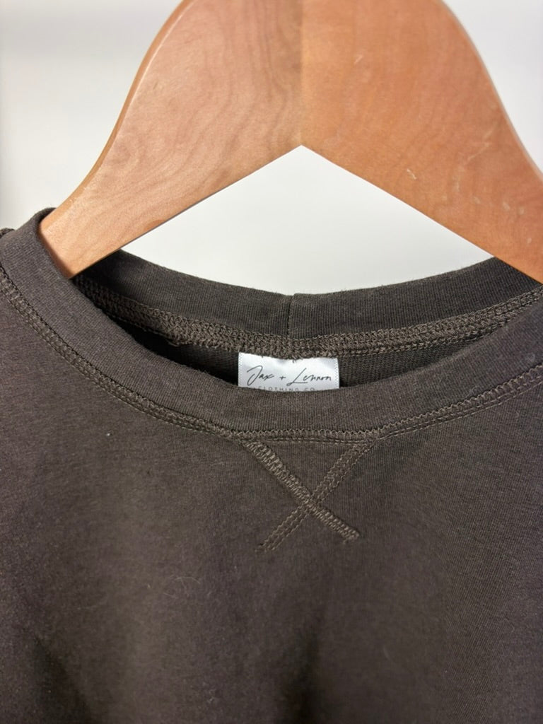 Jax + Lennon — Dark Brown Crewneck Sweater — 5/6Y