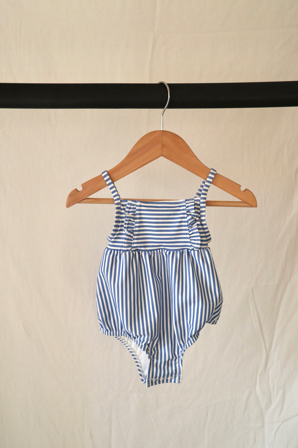 Carter's — Blue Stripe Ruffle Swimsuit — 9M