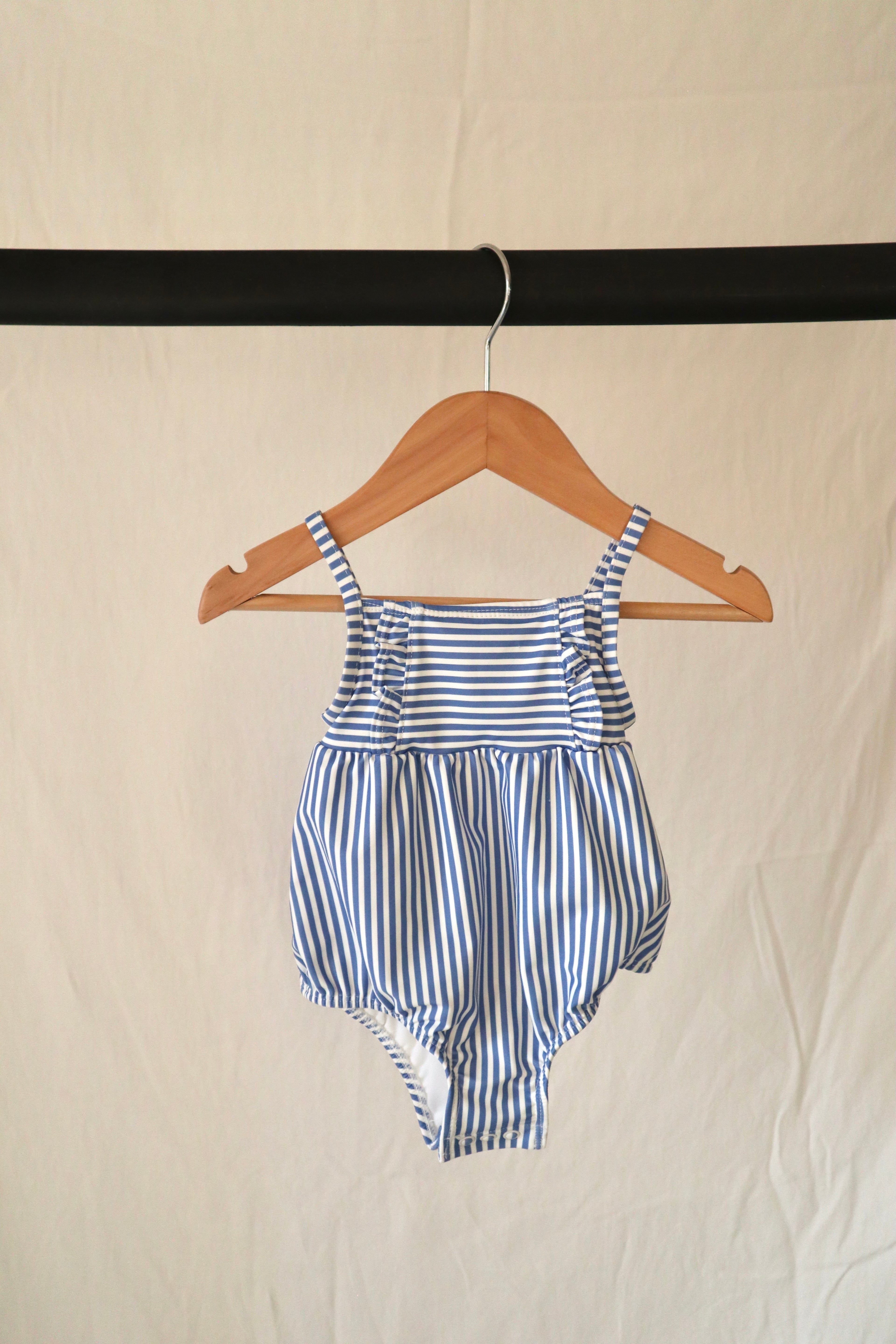Carter's — Blue Stripe Ruffle Swimsuit — 9M