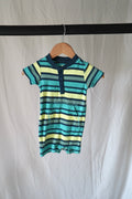 Tea Collection Striped Henley Romper — 3–6M