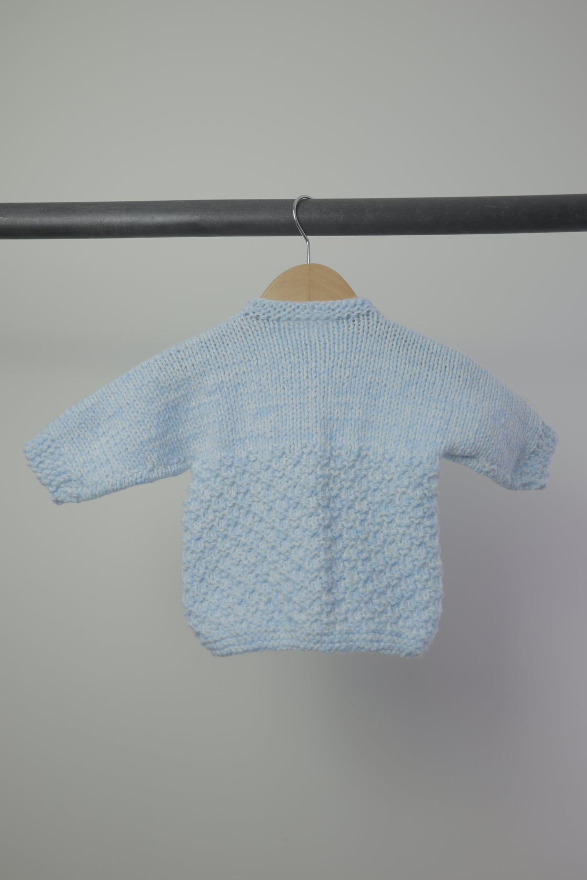 Vintage Hand Knit Baby Cardigan — Powder Blue