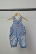 Vintage “Jump” Denim Overalls — Medium Wash — 6–9M