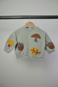 H&M Autumn Appliqué Sweatshirt — Sage Green — 9–12M
