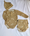 Belan.J — Bamboo Henley Set — Camel Leaf — 3-12 months