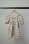 Rylee + Cru Gretta Babydoll Dress — Mocha Plaid — 4/5Y