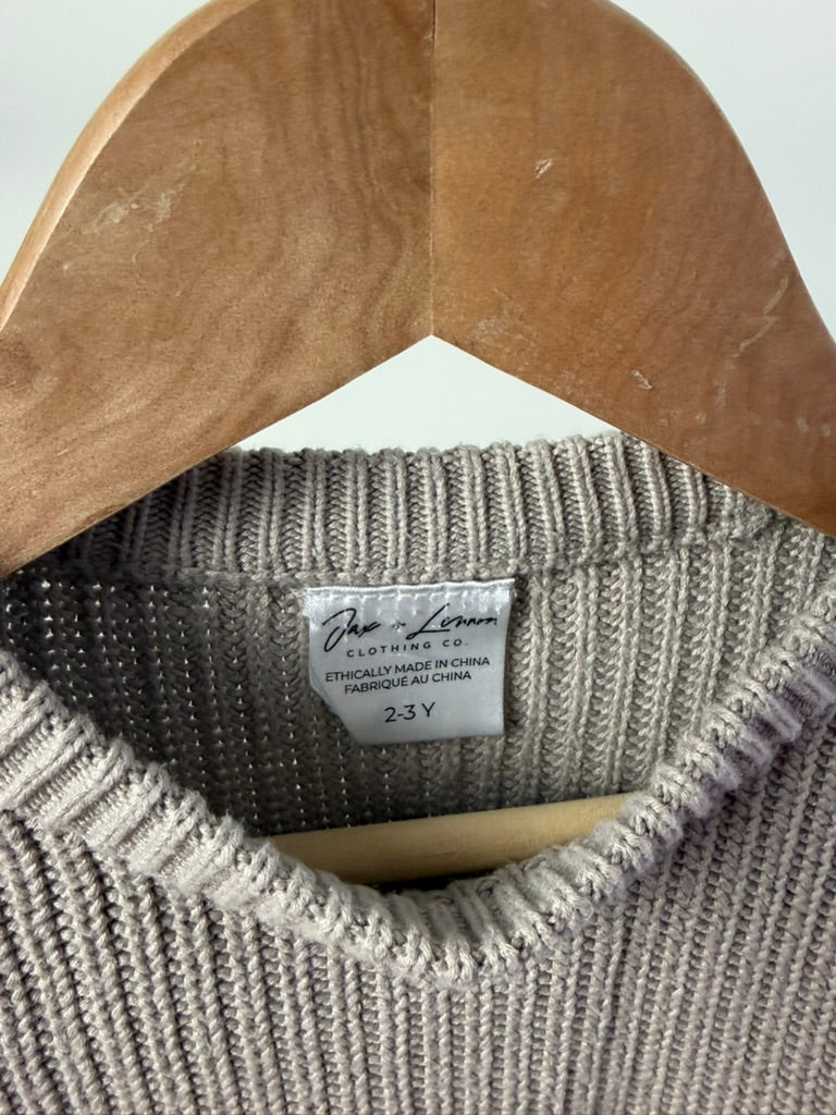 Jax + Lennon Knit Sweater — Oatmeal — 2–3Y
