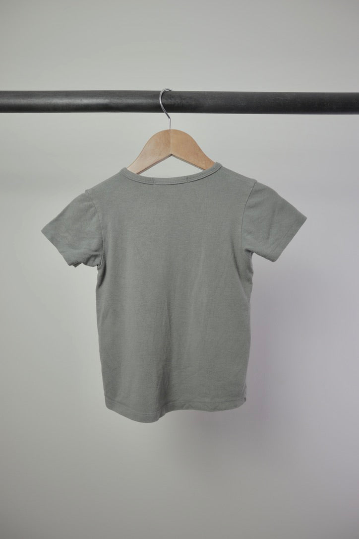 Haven Kids — Bamboo Henley Tee — Muted Sage — 3T