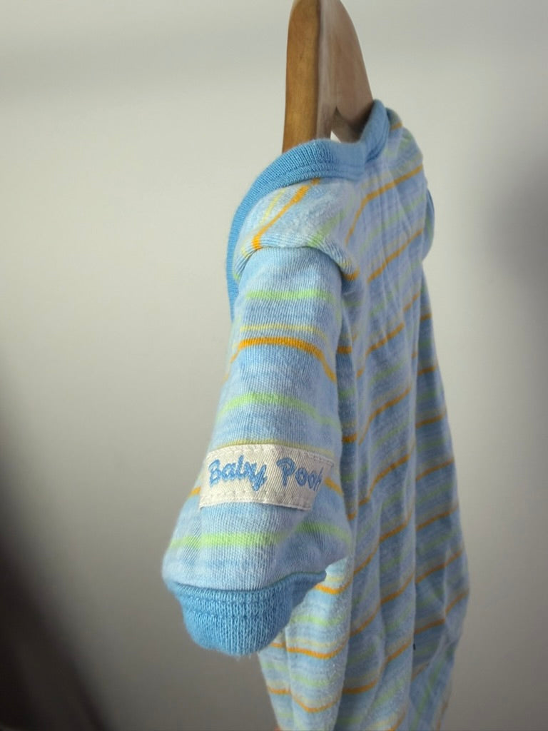 Vintage Disney Baby Winnie the Pooh & Tigger Striped Bodysuit — 6–12 Months