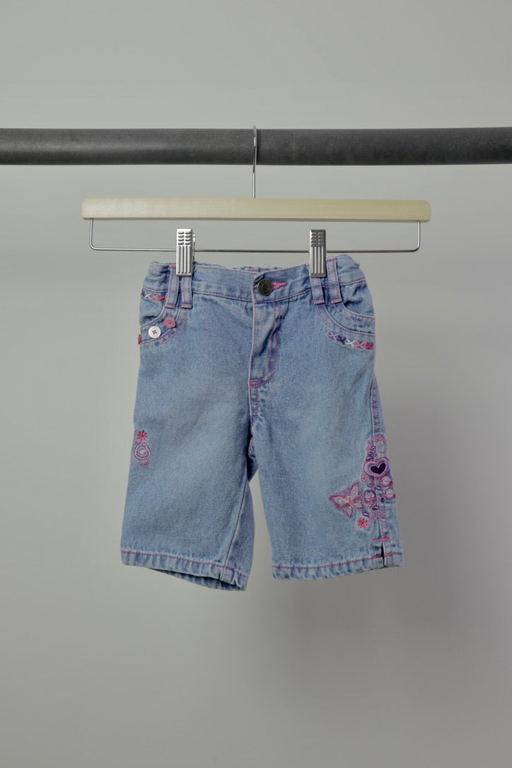 Vintage Cherokee Embroidered Denim Jeans — Light Wash — 6–12M