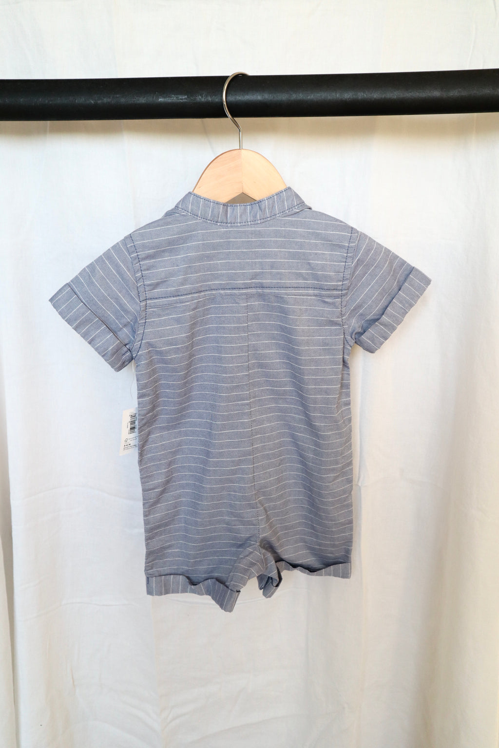 Old Navy Striped Henley Romper — 3-6M