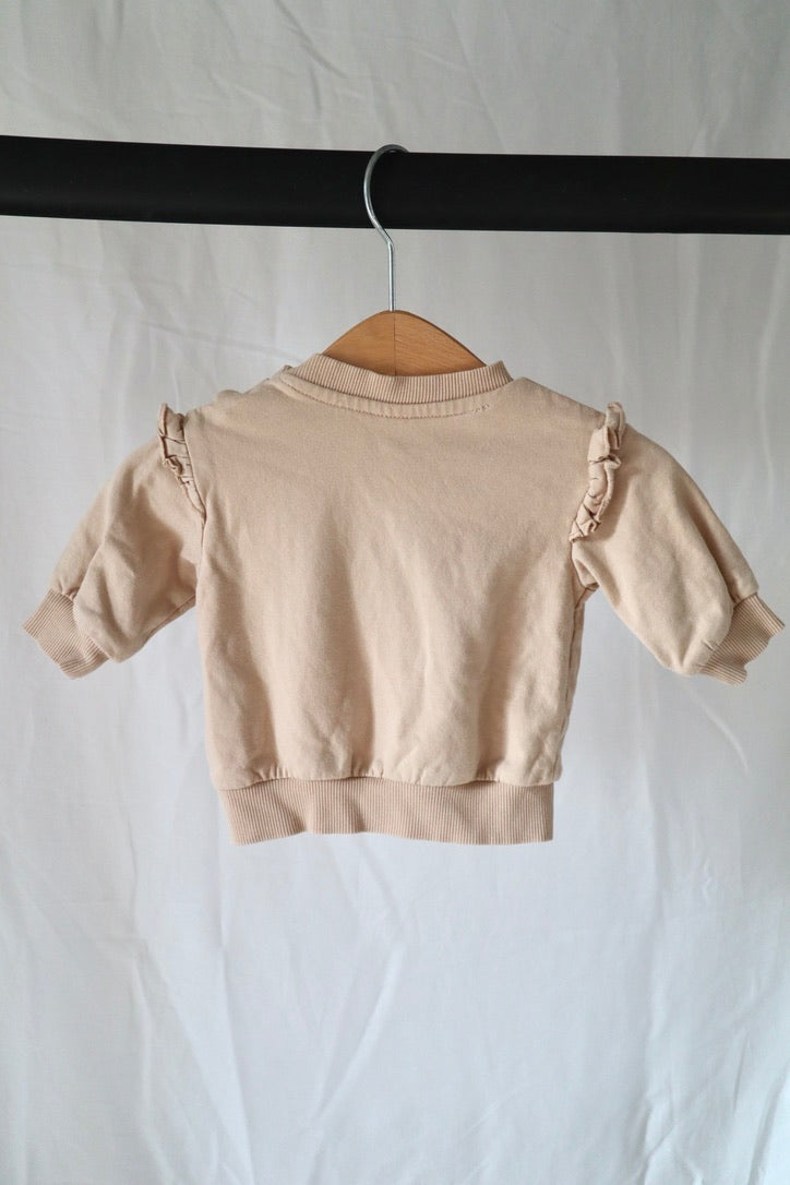 H&M Ruffle Sweatshirt & Floral Legging Set — 1–2M