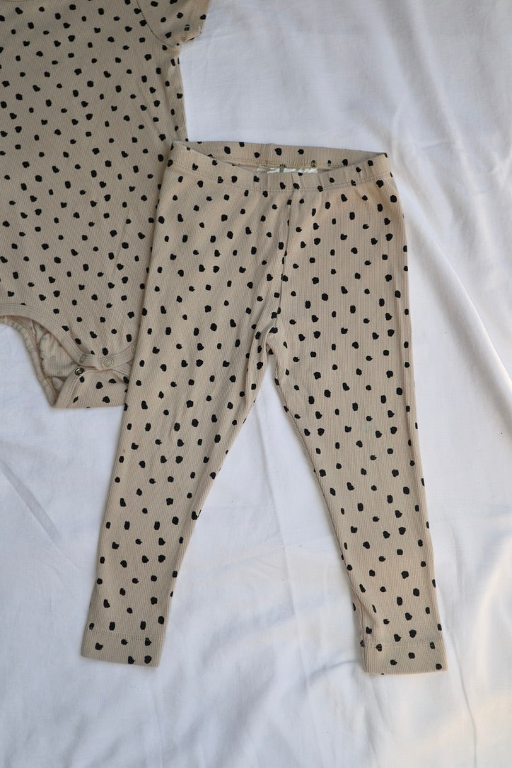 H&M Ribbed Spot Print Outfit — 2–3 Years