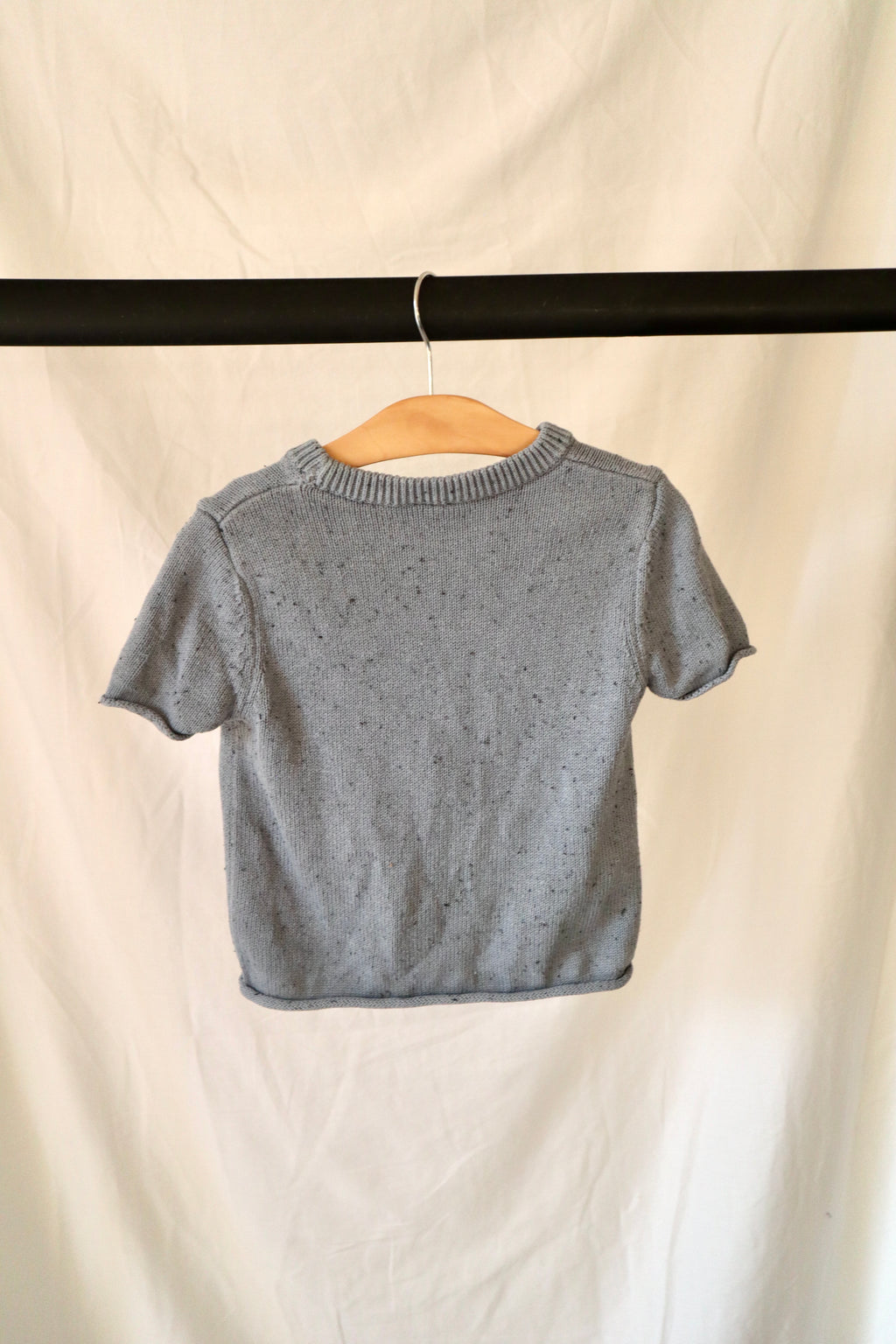 Lou Lou & Company Heirloom Knit Tee & Shorts Set — Cadet Speckle — 2T