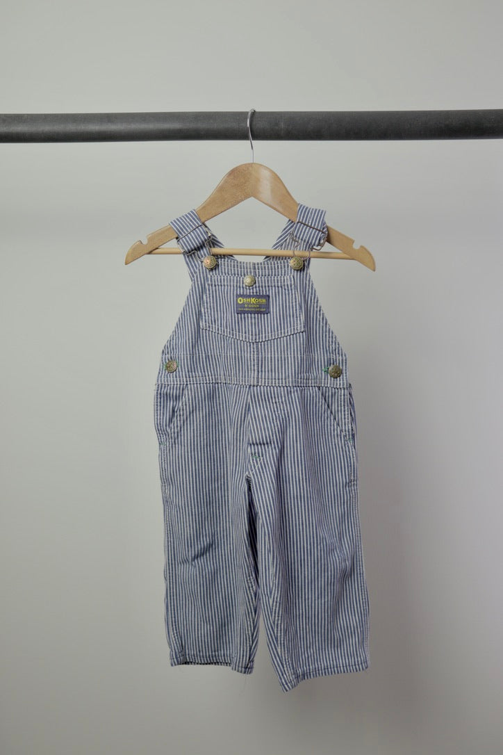 Vintage OshKosh B’gosh Railroad Stripe Overalls — 9M