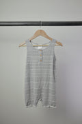 Jax & Lennon — Grey Geometric Shorty Romper — 2/3Y
