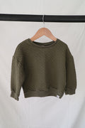 Baby Gap Quilted Sweatshirt — Olive Green — 3T