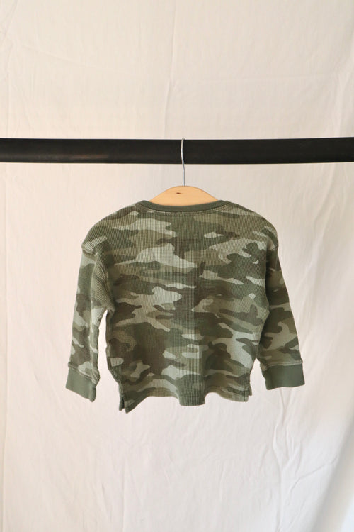 Baby Gap — Waffle Knit Camo Henley — 18–24M