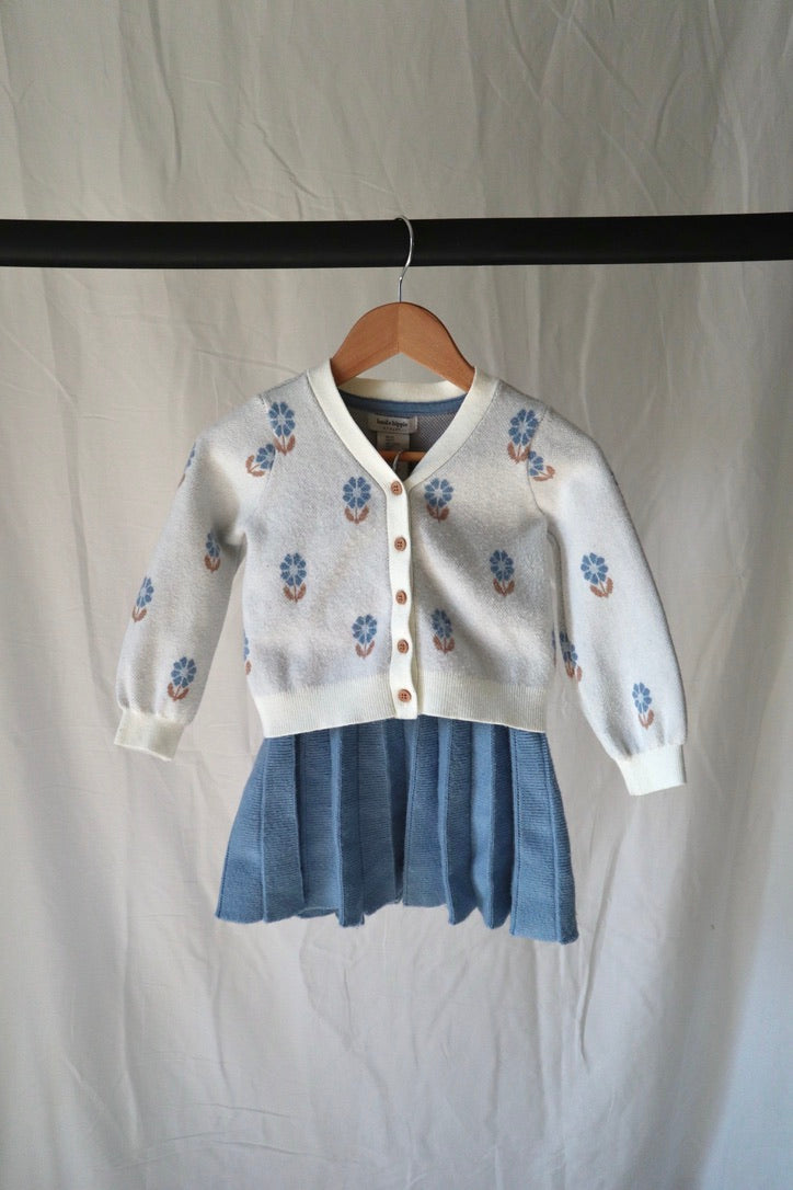 Haute Hippie Floral Cardigan & Knit Skirt Set — 2T