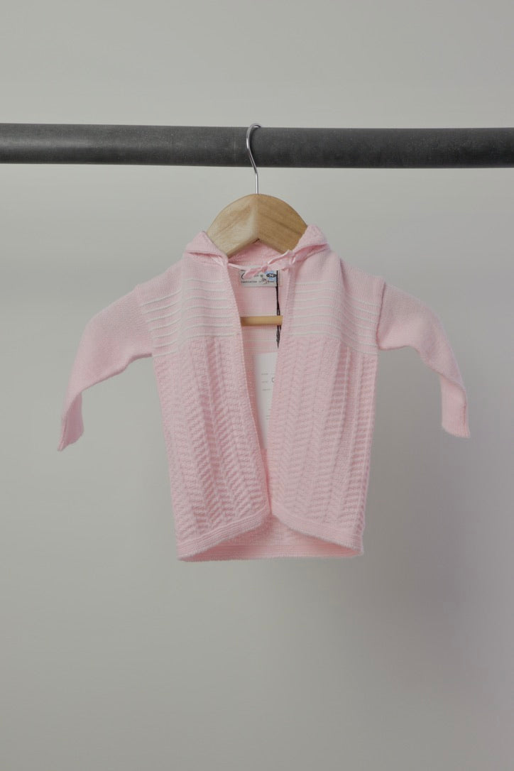 Vintage Creation Pink Knit Cardigan — 0–9M