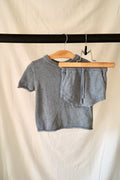 Lou Lou & Company Heirloom Knit Tee & Shorts Set — Cadet Speckle — 2T
