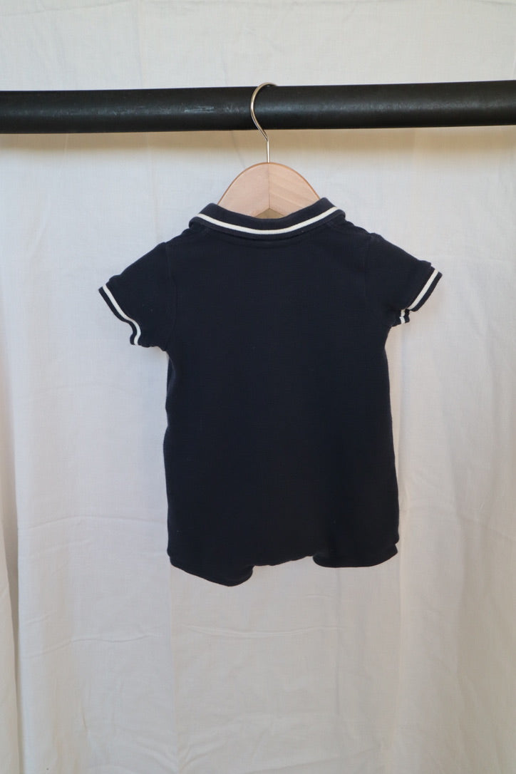 H&M Baby Boy Polo Romper Suit – Navy Blue – 2-4 Months