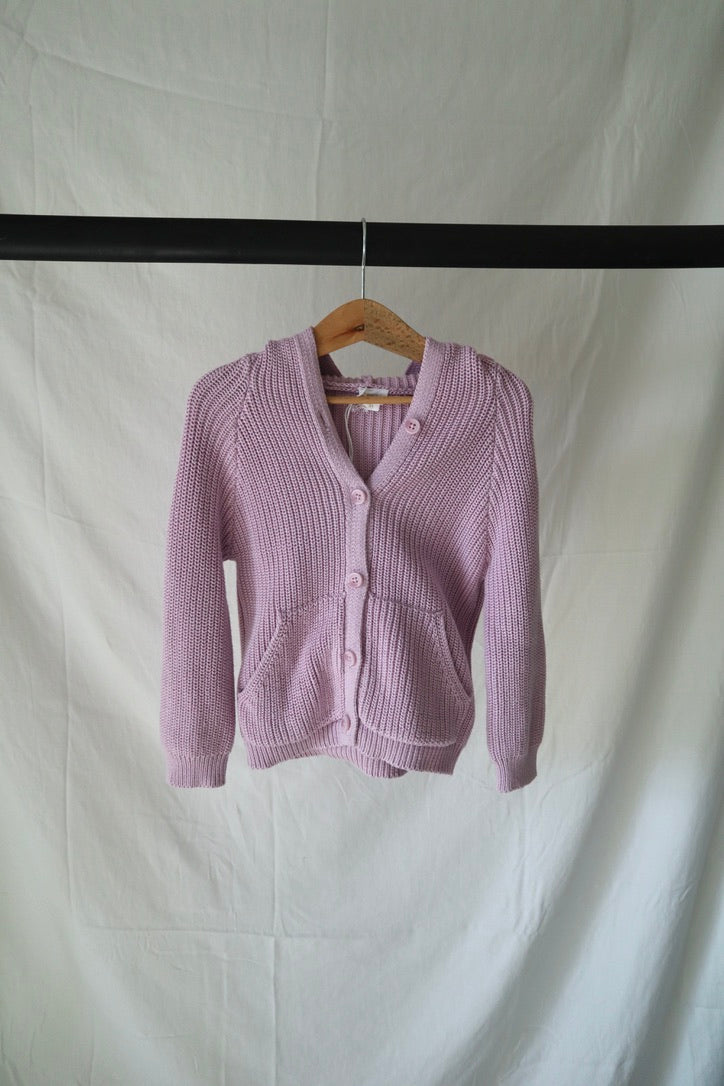 Jamie Kay Knit Hooded Cardigan — Lavender — 3T — New Without Tags