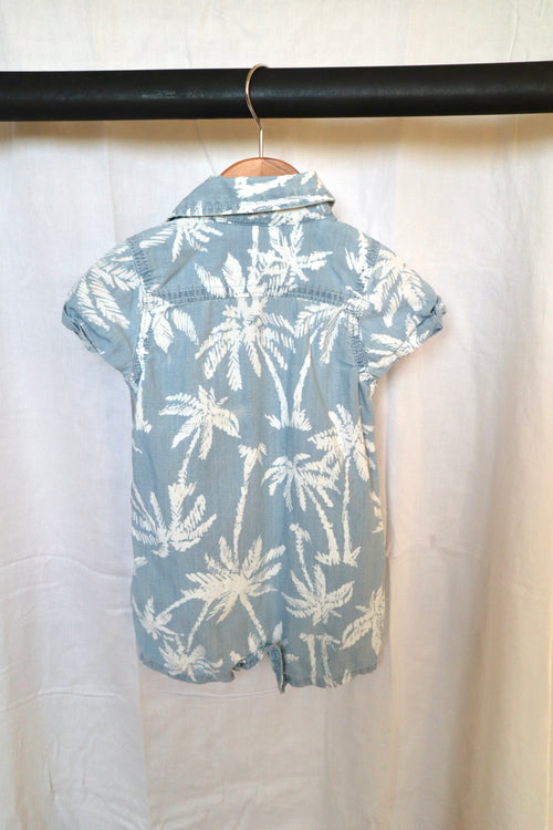 Baby B'gosh Chambray Palm Tree Romper – 9M