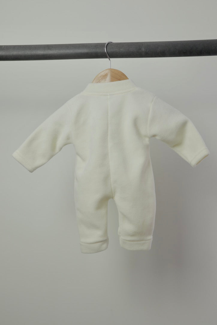 Vintage MONO Embroidered Fleece Playsuit — 0–3M