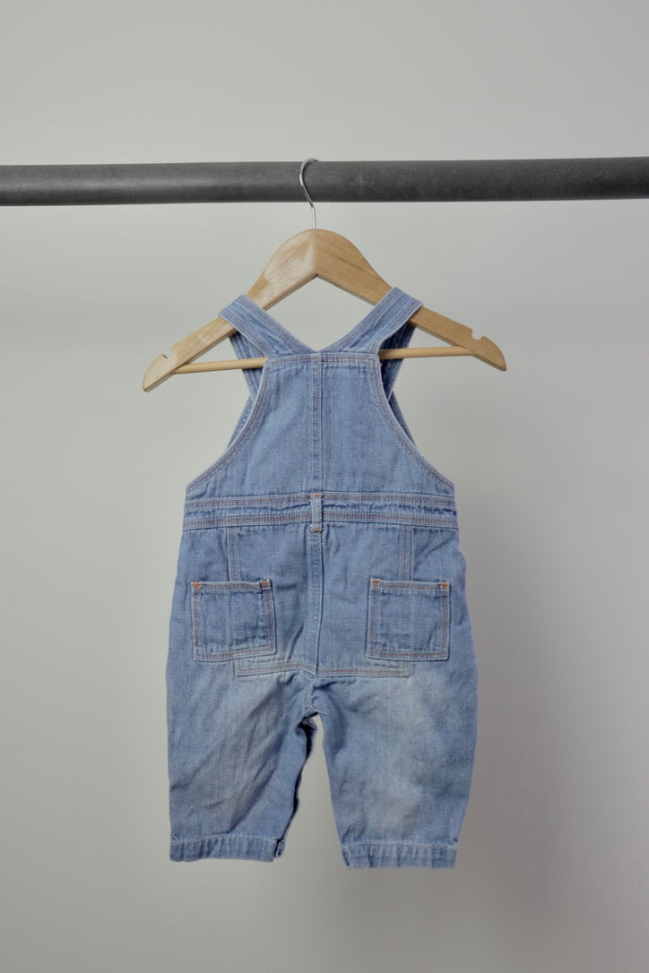 Vintage “Jump” Denim Overalls — Medium Wash — 6–9M