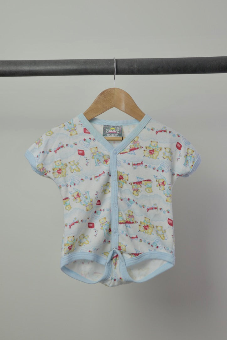 Vintage 90s Zellers Zeddy Teddy Bear Bodysuit — 12M
