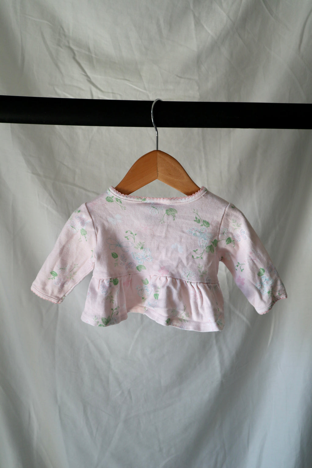 Laura Ashley Baby Floral Peplum Cardigan — 0–3 Months