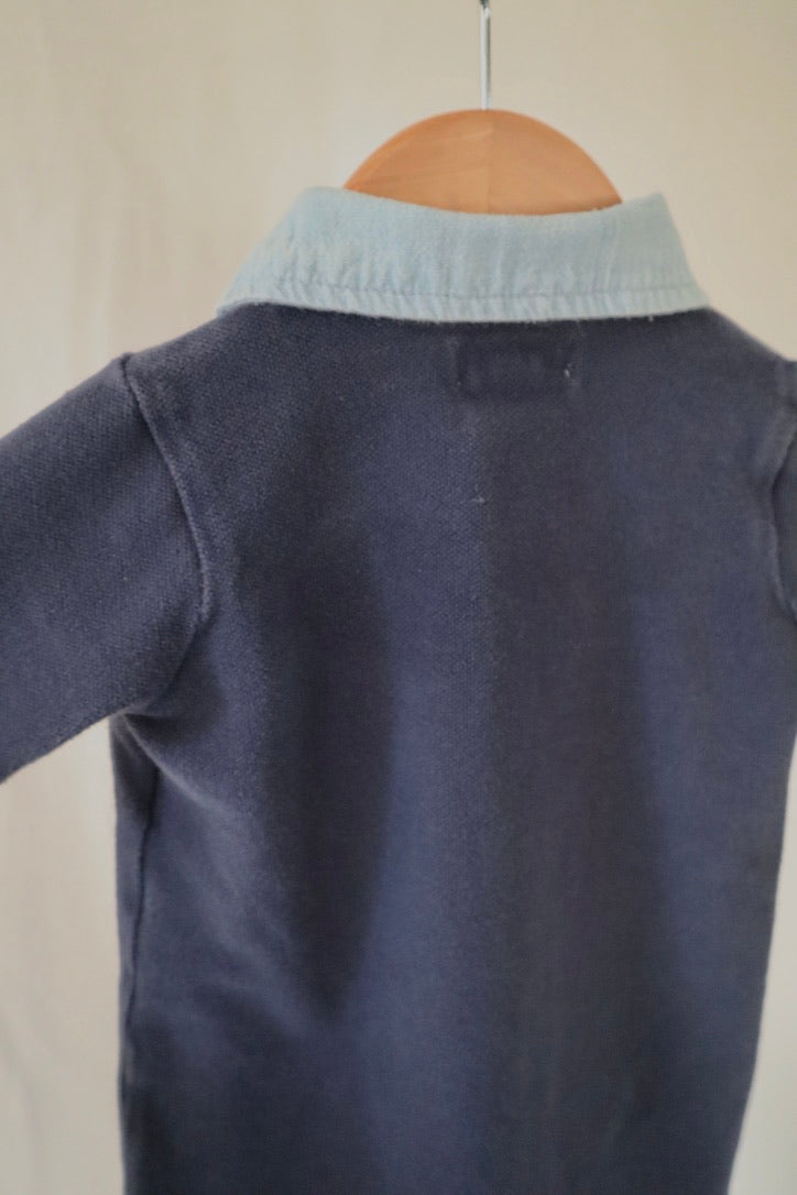 Ralph Lauren Polo Rugby Romper — Navy — 6M