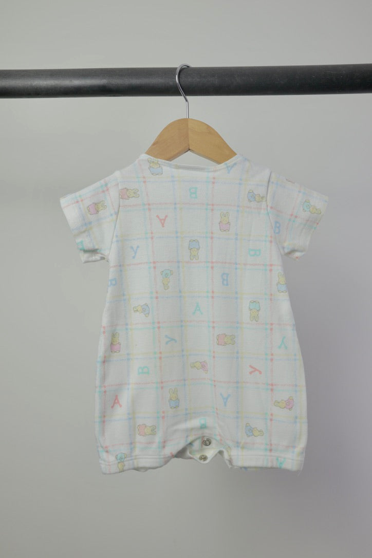Vintage Carter's Pastel Bunny Romper — 3–6 Months