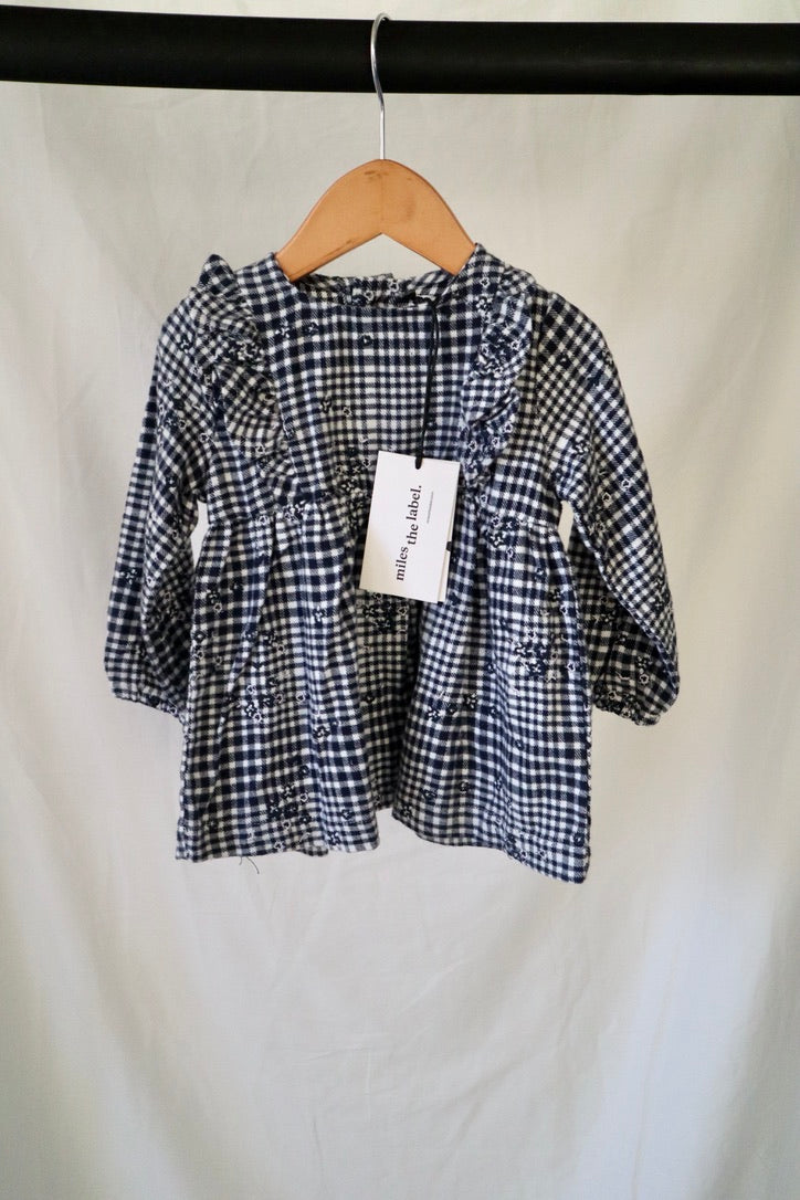 Miles the Label Gingham Floral Dress — 9 Months — NWT
