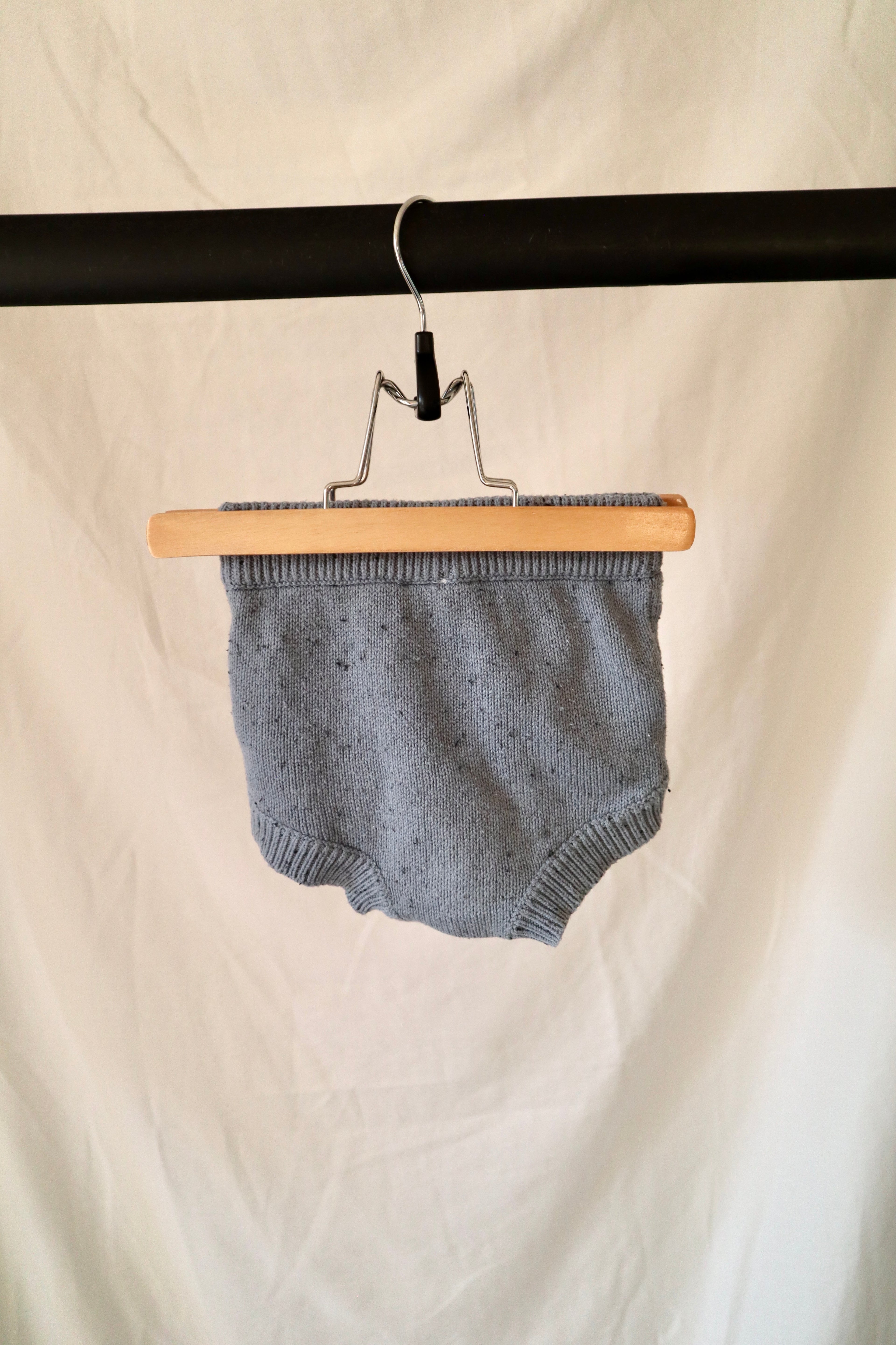 Lou Lou & Company Heirloom Knit Tee & Shorts Set — Cadet Speckle — 2T