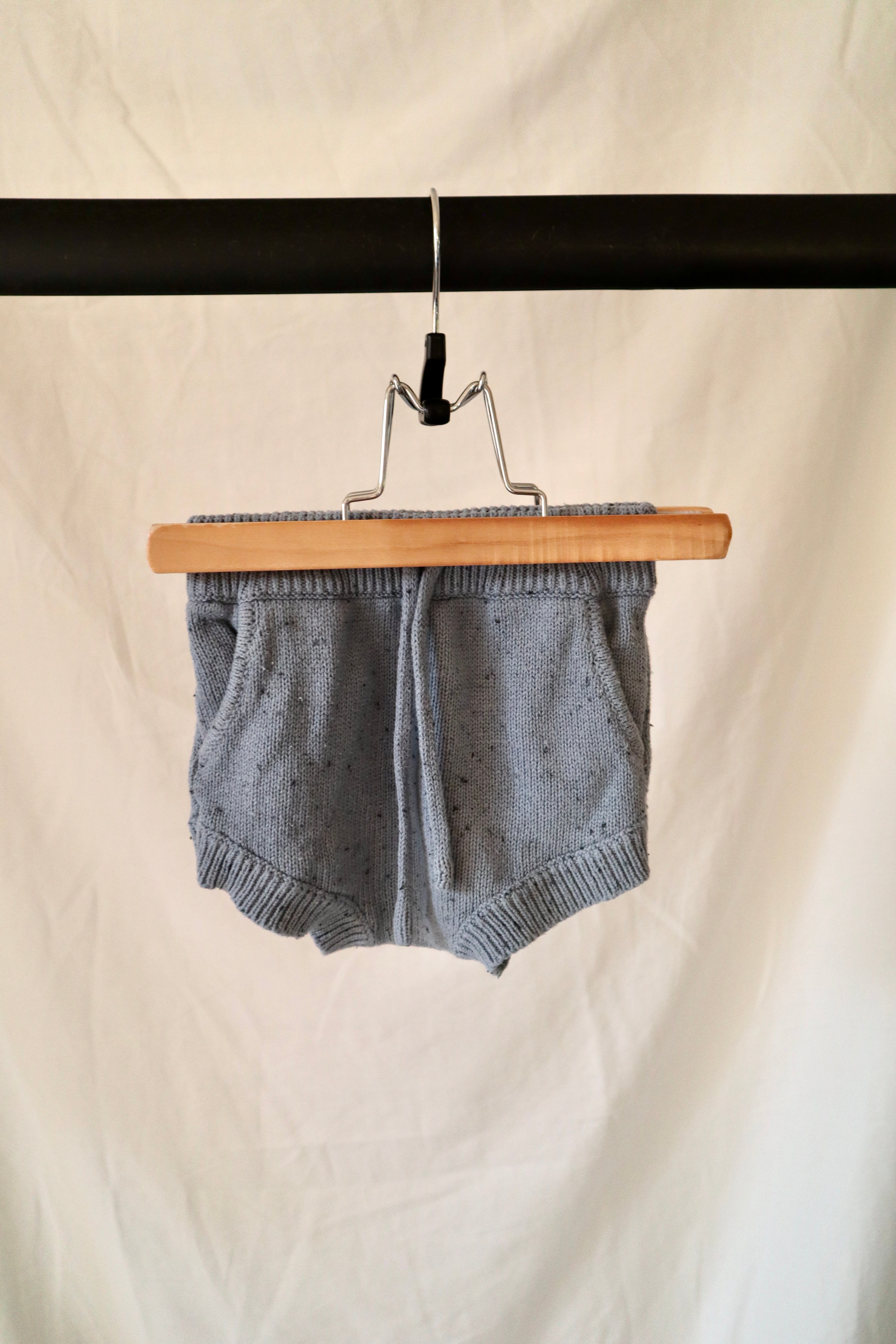 Lou Lou & Company Heirloom Knit Tee & Shorts Set — Cadet Speckle — 2T
