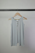 Jax & Lennon Bamboo Henley Shorty Romper — Light Blue Grey — 2/3Y